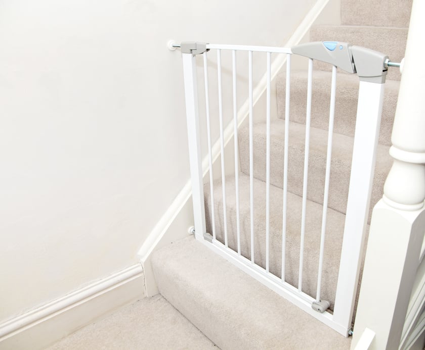 white baby gate